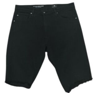 Ag Adriano Goldschmied Black Jean Shorts Raw‎ Hem Size 29 Bermuda Long Casual